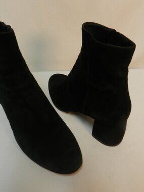 AGL Suede Size 37.5 US 7.5 black ankle zip pumps heels Attilio Giusti Italy